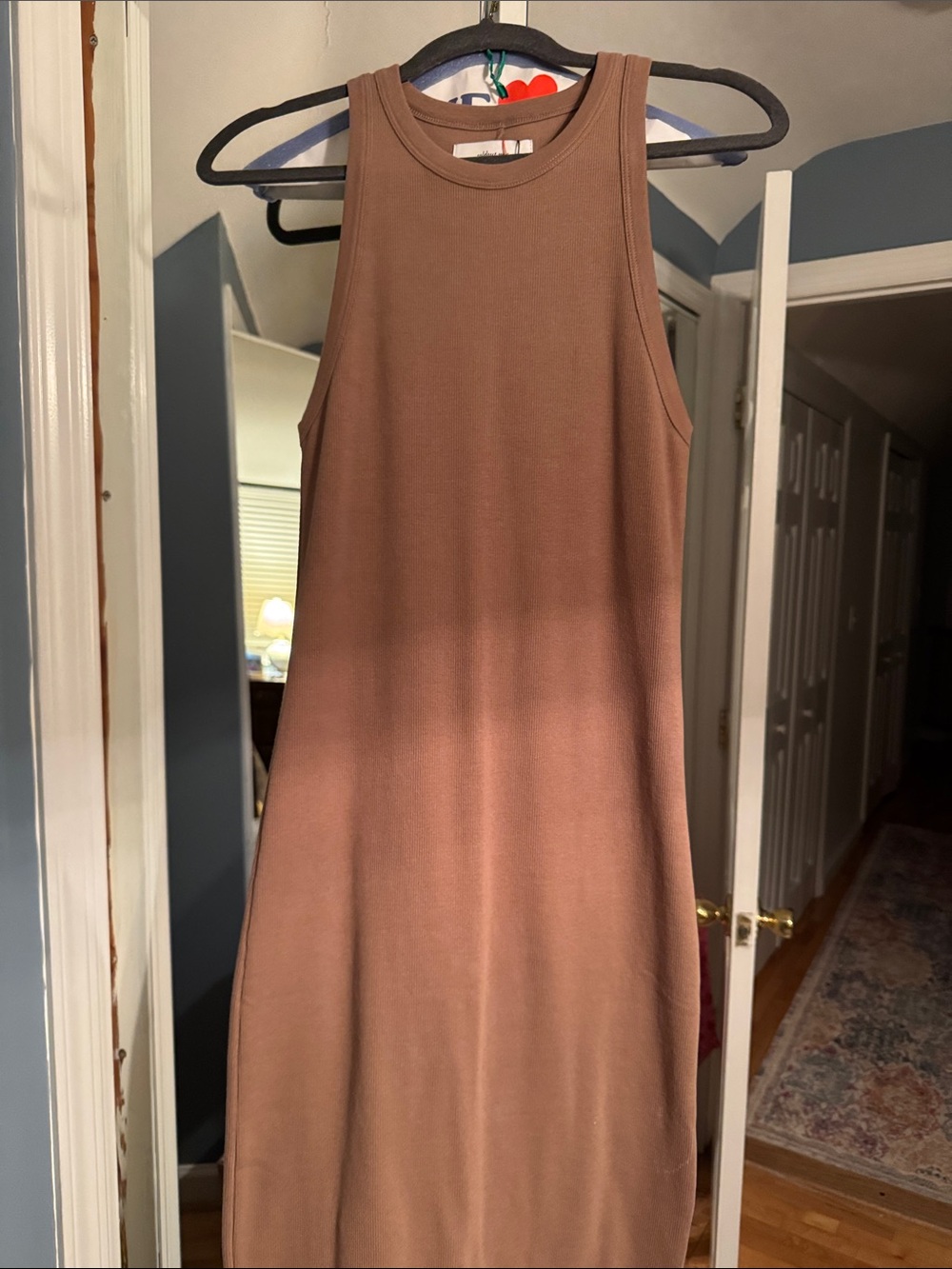 Sleeveless Midi Tank Dress in Chocolate Brown